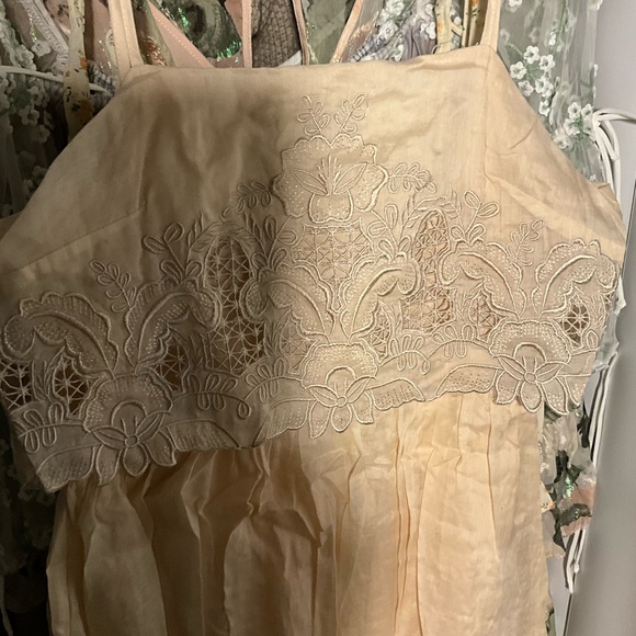 Alice McCall Boho Embroidered Midi Dress Cream Resort Cottagecore Size 6 - Picture 2 of 4